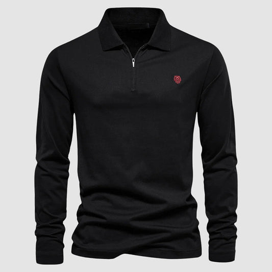 Katoenen poloshirt met kwartritssluiting voor heren
