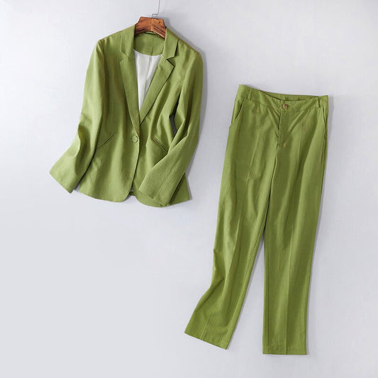 Tweedelige linnen blazer en broek set voor dames - Jorisenmerle