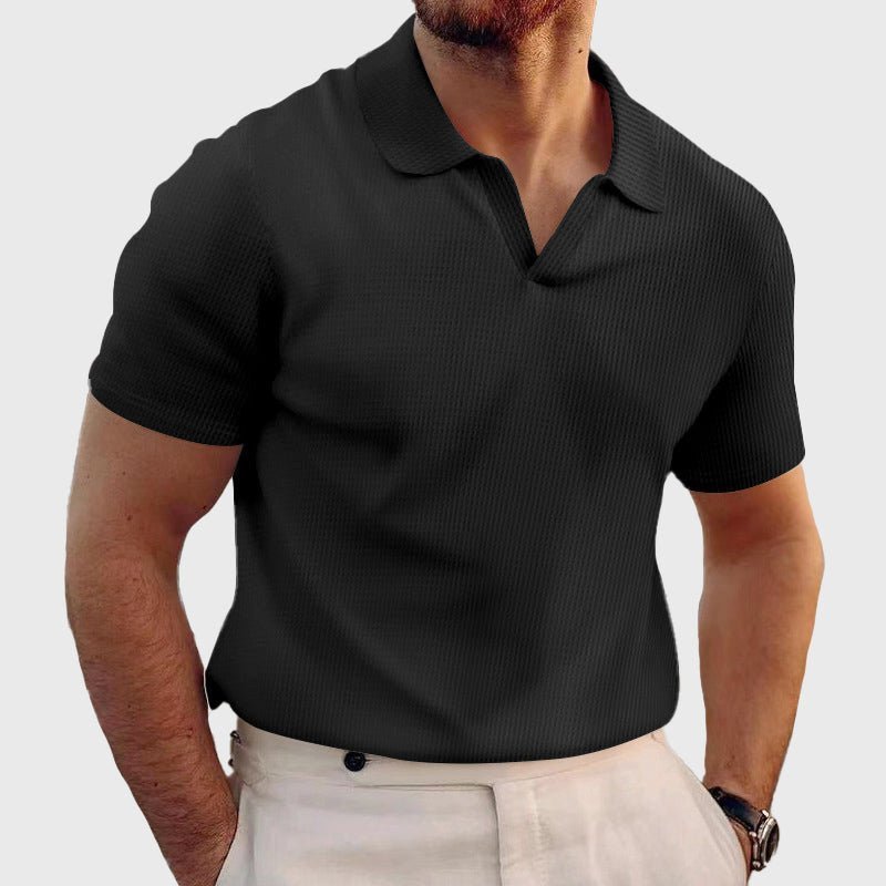 Wafelgebreid poloshirt met korte mouwen voor heren - Jorisenmerle